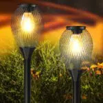 Ortiny Solarlampen für Außen - IP65 Gartenbeleuchtung mit Auto Ein/Aus