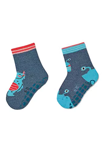 Sterntaler Baby Jungen ABS-Socken Doppelpack Monster & Yeti Strümpfe - Rutschfeste Socken mit Monster-Motiv