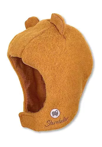 Sterntaler Baby Mädchen Schalmütze Kleinkinder Schalmütze Mütze - Schalmütze Kinder - aus Merino Wolle mit Klettverschluss - hellbraun