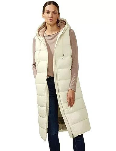 Street One Damen Steppweste Extralong - Snow Cream