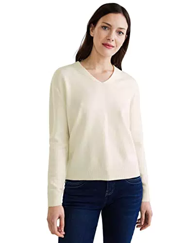 STREET ONE Damen Strickpullover - Weiß - Größe 38