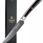 Sunnecko Damastmesser 20cm - Japanisches Kochmesser aus VG10 Stahl, Ergonomischer Griff - Sonne Serie