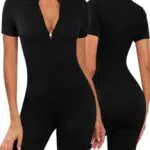 Jumpsuit Damen mit Reißverschluss - Sportanzug für Yoga - Elegant und Eng anliegend