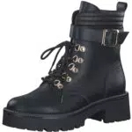 Tamaris Damen Schnürstiefel Vegan; BLACK/schwarz;