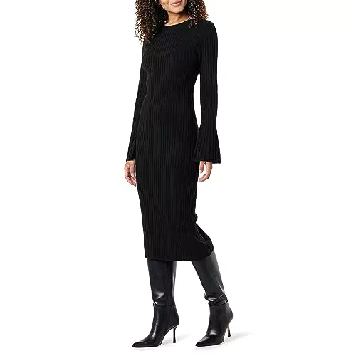 "Drop Pulloverkleid für Damen mit Glockenärmeln in Schwarz"