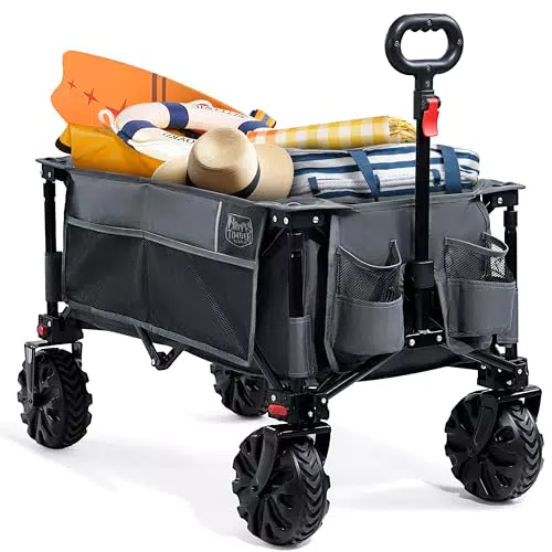 TIMBER RIDGE XXL Faltbarer Handwagen mit Getränkehalter und verstellbarem Griff