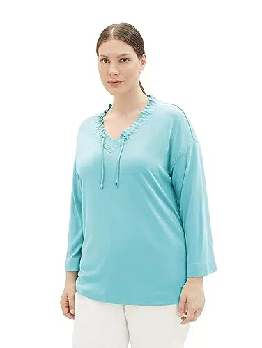 TOM TAILOR Damen T-Shirt mit Kordelzug, Modell 1038829