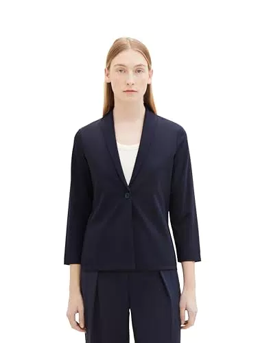 TOM TAILOR Damen Regular Fit Blazer Jacke mit 3/4-Arm