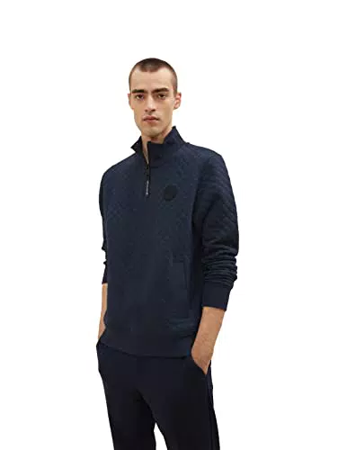 TOM TAILOR Herren Troyer Sweatshirt mit Steppung