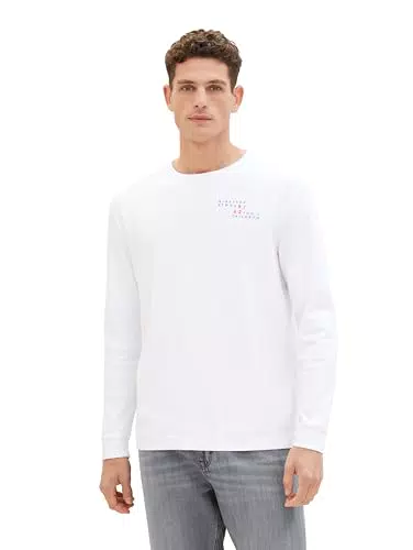 TOM TAILOR Herren Langarmshirt Basic mit Rundhalsausschnitt