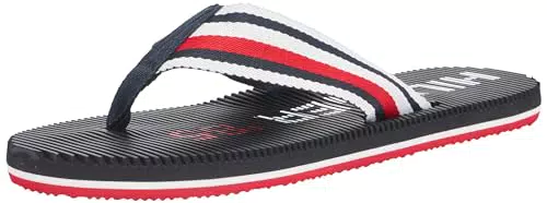 Tommy Hilfiger Herren Flip Flops mit Massage Fußbett Zehentrenner
