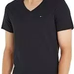 Tommy Hilfiger Herren Tjm Original Jersey V Neck Tee - Kurzarm Strickoberteil in Schwarz (L)
