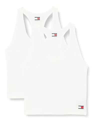 Tommy Jeans Damen Tank Tops mit Stretch - Weiß