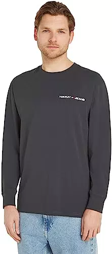 Tommy Jeans Herren Langarmshirt Linear Chest L/S Baumwolle
