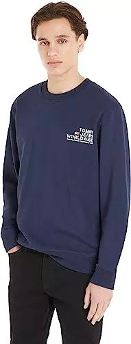 Tommy Jeans Herren Sweatshirt Regular Entry Graphic Crew - Blau