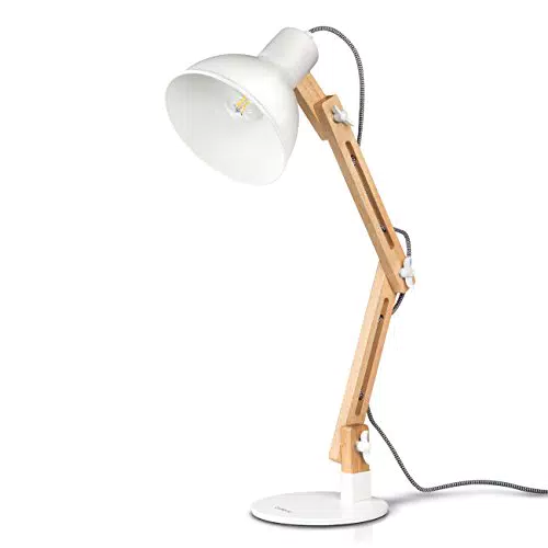 Tomons LED Schreibtischlampe im Holz-Design mit Verstellbarem Arm