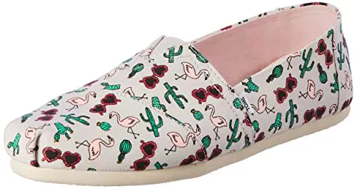 TOMS Damen Alpargata Print Flache Slipper, Rosa Palme