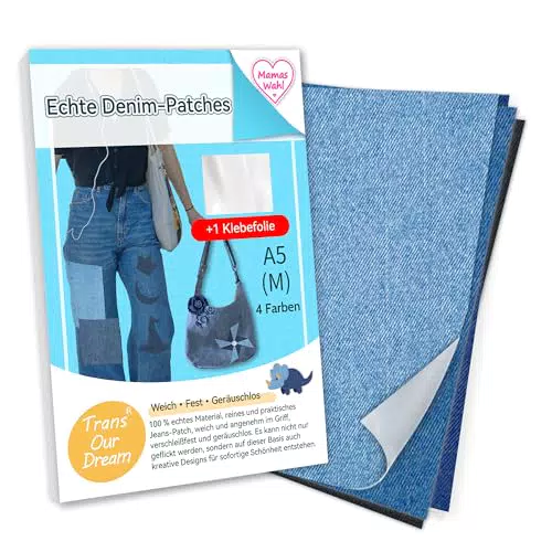 Jeans-Flicken zum Aufbügeln für Innen und Außen - Hochwertige Qualität - Reparatur-Dekorationsset - Größe M