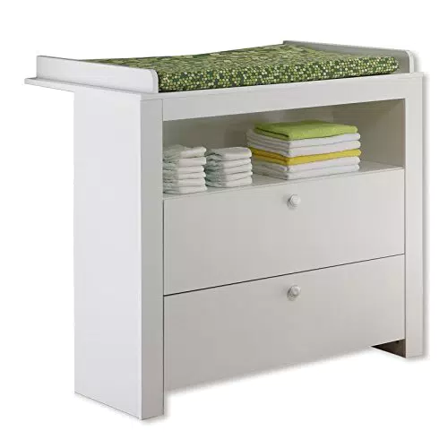 trendteam smart living - Wickelkommode Kommode - Babyzimmer - Olivia - Aufbaumaß 96 x 104 x 69 cm - Farbe Weiß - 155363001