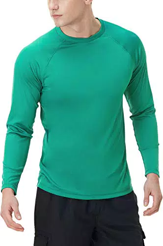 TSLA Herren Rash Guard Langarmhemd UPF 50+ für Schwimmen und Sport
