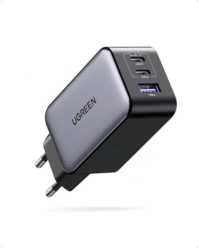 UGREEN USB C Ladegerät 65W für MacBook, iPhone, iPad, Galaxy S23 - Schwarz