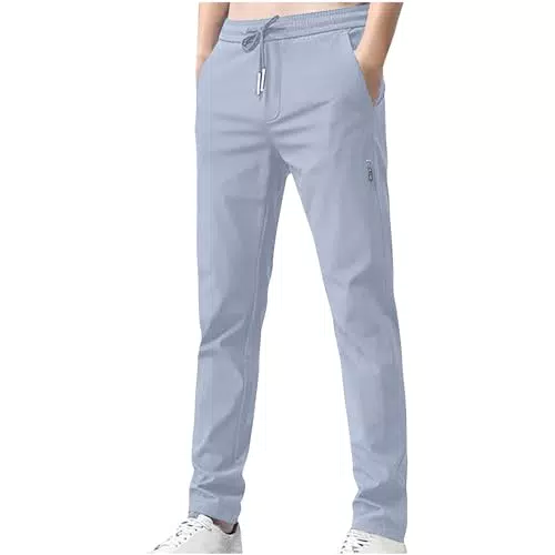 UHouse Herren Chino Hose Slim Fit Freizeithose - Leichte Sommerhose mit Gummizug