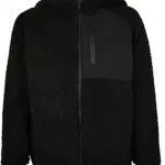 Urban Classics Jungen Kapuzen-Sherpa-Jacke mit Reißverschluss
