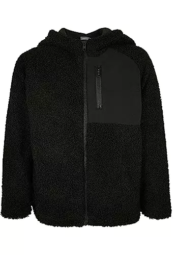 Urban Classics Jungen Kapuzen-Sherpa-Jacke mit Reißverschluss