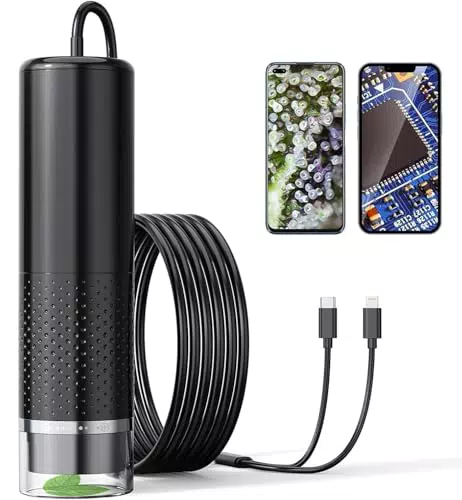 AOPICK 1080P HD USB Mikroskop für iPhone & Android, 50-1600X Digitalmikroskop mit 8 LED - Kompatibel mit iOS, Android und Tabletten