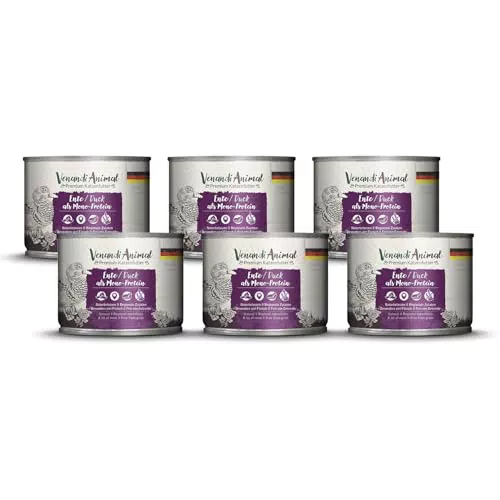Venandi Animal Nassfutter für Katzen - Ente Monoprotein, getreidefrei