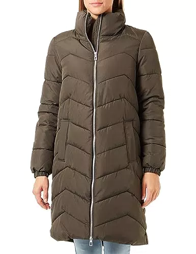 VERO MODA Damen Steppmantel VMLiga lange Jacke mit Kapuze 10289826 Black