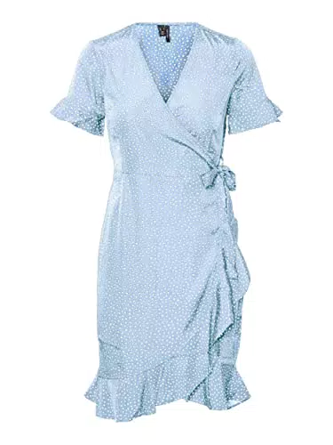 Vero Moda Damen Kurzes Kleid mit Lorbeerkranz-Motiv