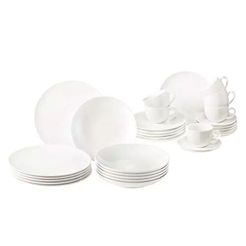Villeroy & Boch Group - Geschirrset aus Hartporzellan, spülmaschinen- und mikrowellengeeignet, weiß