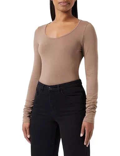 VERO MODA Damen Dünnes Langarm Shirt 2-er Stück Set Basic Stretch Oberteil Pack aus Baumwolle VMMAXI