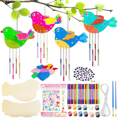 Volhuluk 3D Vogel Windspiel Bastelset für Kinder – Kreatives Geschenk für den Garten