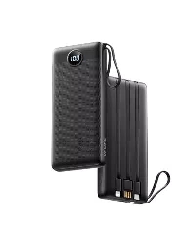 VRURC Powerbank 20000mAh USB C mit schnellem Aufladen und LED Display