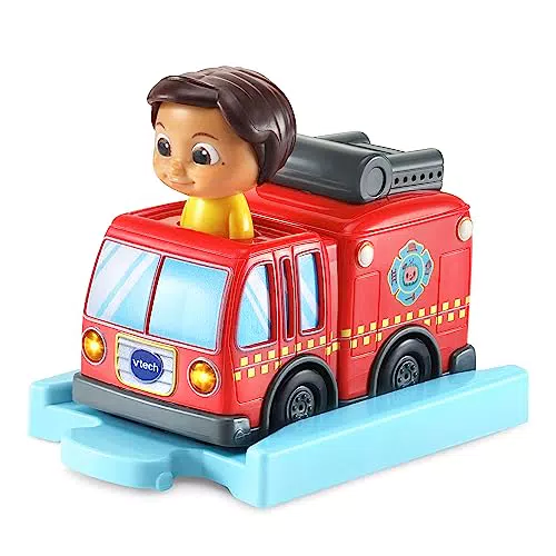 VTech Tut Tut Baby Flitzer - CoComelon Ninas Feuerwehrauto mit magischen Sensoren und Musik