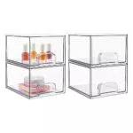 Vtopmart Stapelbare Aufbewahrungsboxen aus Acryl für Schubladen und Badezimmer