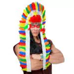 Kopfschmuck Häuptlingsfedern Indianer Accessoire Mottoparty Karneval
