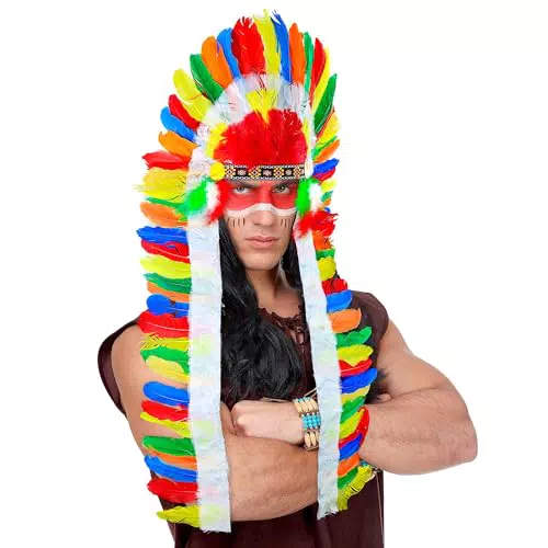 Kopfschmuck Häuptlingsfedern Indianer Accessoire Mottoparty Karneval