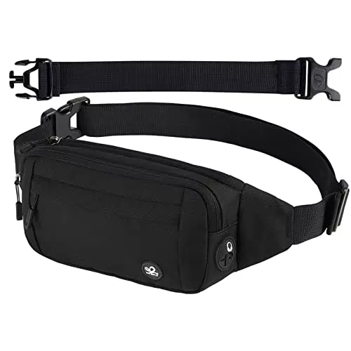 "Waterfly Bauchtasche Gürteltasche Hüfttasche Sport - Wasserdicht Nylon Unisex Schwarz für Outdoor Reise Wandern Hundetraining"