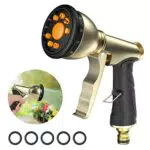 WHOLEV Garten Handbrause aus Metall mit einstellbarem Wasserdurchfluss