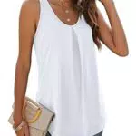 WIHOLL Damen Tank Top ärmellos V-Ausschnitt Bluse Tunika Sommer 2024