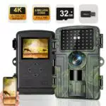 Wildkamera 4K WLAN mit Bewegungssensor und Nachtsicht - Infrarot Wildkamera IP66 Wasserdicht
