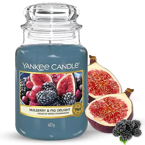 Yankee Candle Duftkerze im Glas - Mulberry & Fig Delight - Lange Brenndauer bis zu 150 Stunden