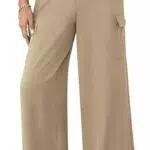 Yommay Damen Cargo Hose - Sommer Casual Palazzo Hose mit hoher Taille und weitem Bein