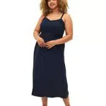 Zizzi Damen Große Größen Midikleid Viskose Einfarbig Gr 46-48 Navy Blazer