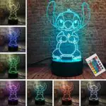 Stitch 3D LED Nachtlicht mit Fernbedienung für Kinderzimmer - Weihnachten Geschenk