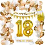 Happy Birthday Deko Set für 18. Geburtstag - Zahlenballon & Banner
