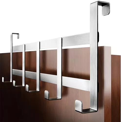 4smile Türgarderobe - Edelstahl Türhakenleiste zum Einhängen universell